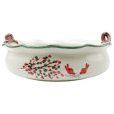 Old St. Nick Handled Scallop Large Bowl W/ Fireplace